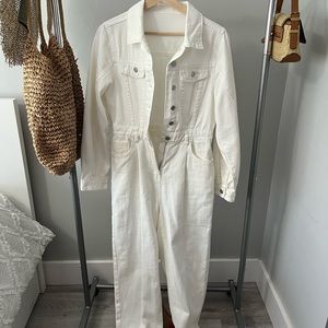 White denim jumpsuit